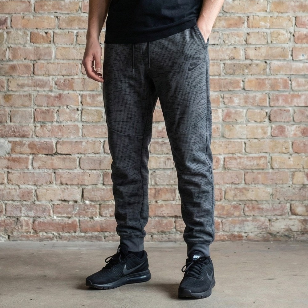 Nike Tech Fleece Camo Jogger‎ Pants Mens Large Charcoal Gray Athletic Lounge